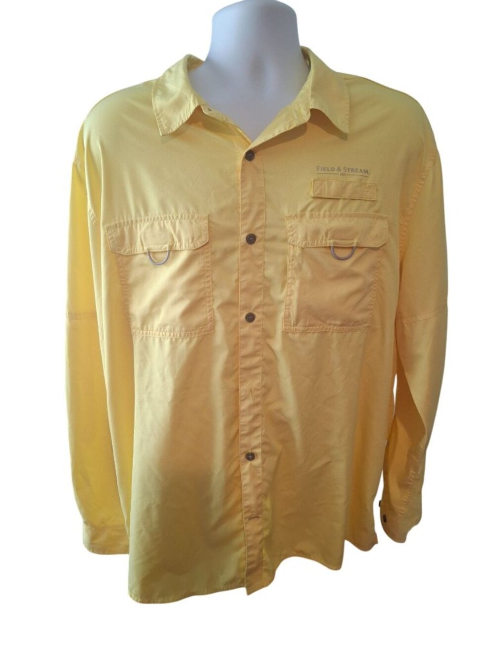 Field & Stream SmartCool Fishing Shirt XL Yellow Gorpcore Outdoor Vented